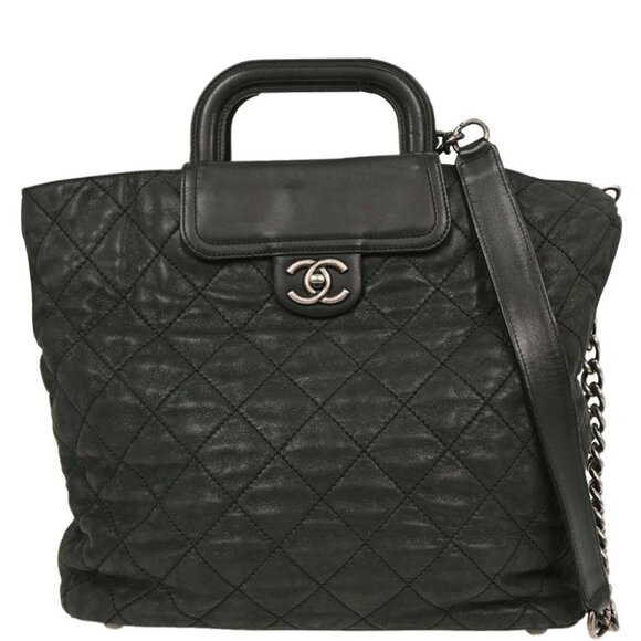 Chanel Black Iridescent Calfskin In The Mix Shopping Tote 115969 - Picture 1 of 10